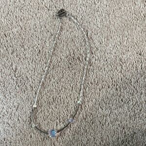 Elegant Silver Necklace with Iridescent Accents